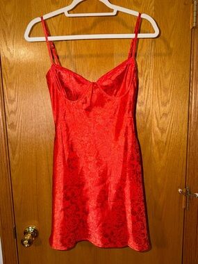 Beginning Boutique Red Satin Dress